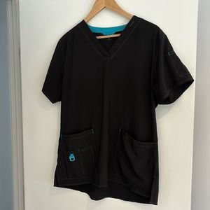 Black Carhartt Force Women's Short-Sleeve Scrub Top